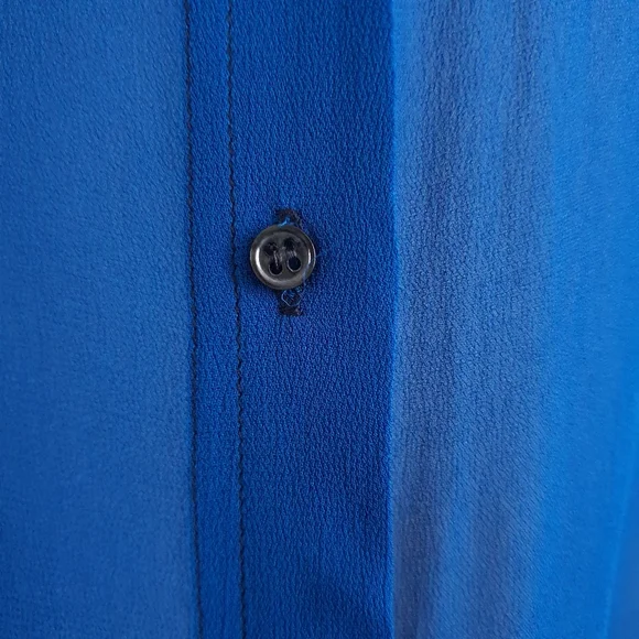 Verge NZ Short Sleeve Sheer Blue Button Down Long Blouse Size XXL - Picture 11 of 12